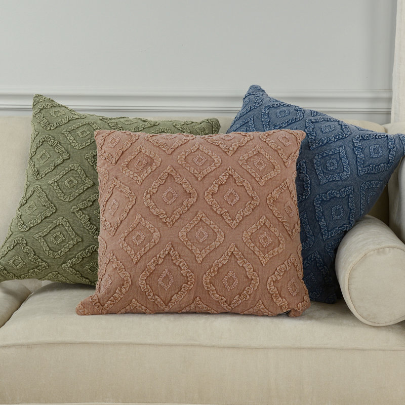 100% Cotton Throw Pillow, Down Alternative, Green