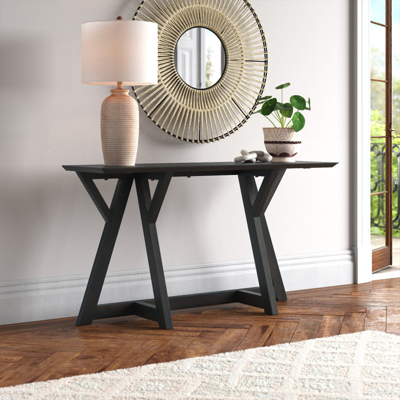 Persimmon Solid Wood Console Table, Dark Brown