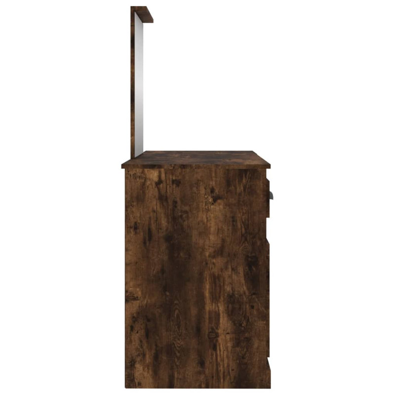 Alfeu Dressing Table with Mirror, Smoked Oak