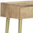 Jager 48"W Solid Mango Wood Mid-Century Modern Entryway Console Table with Geometric Brass Inlay and 2 Drawers