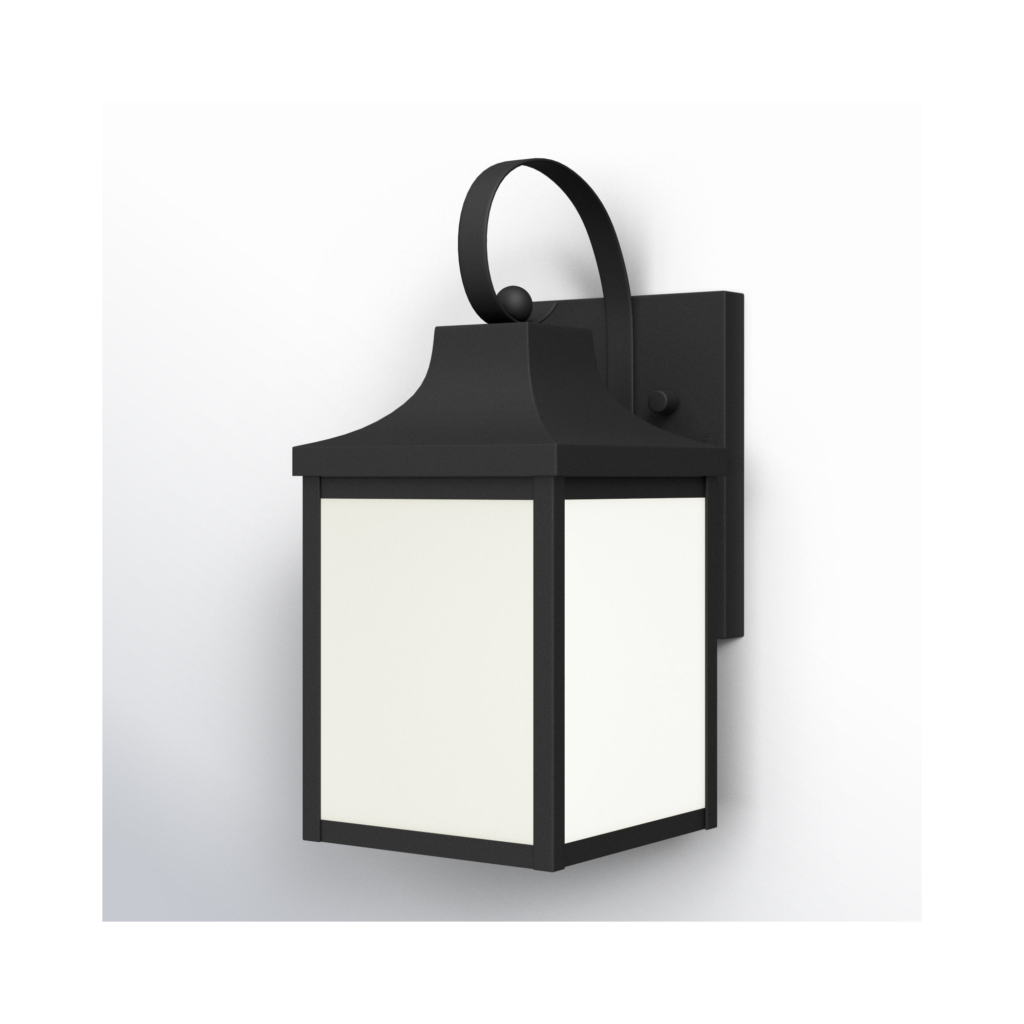 Single Light Outdoor Aluminum Wall Light, No, Textured Black