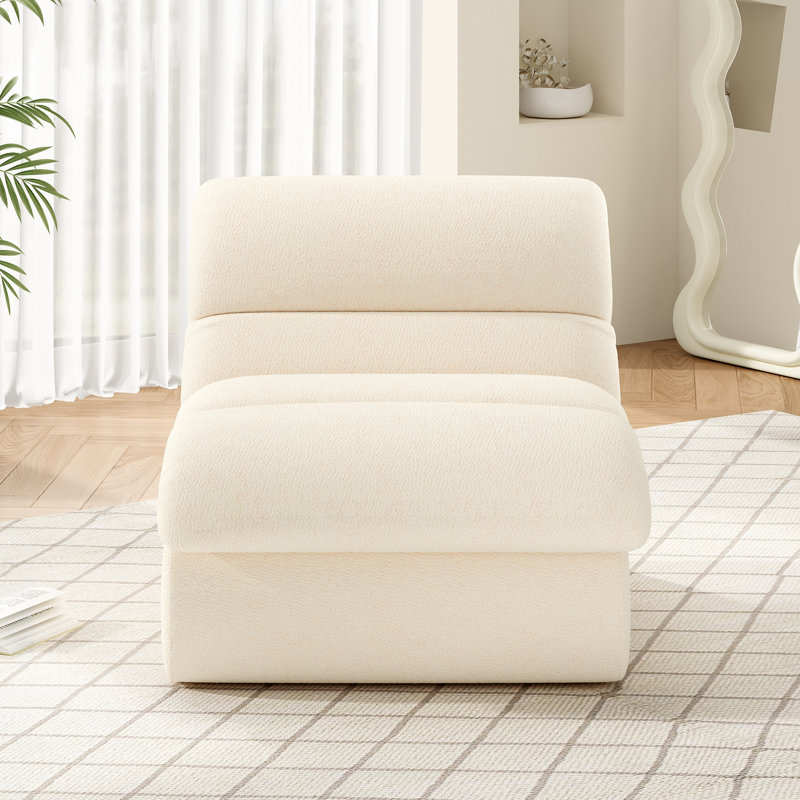 Upholstered Accent Chair, White