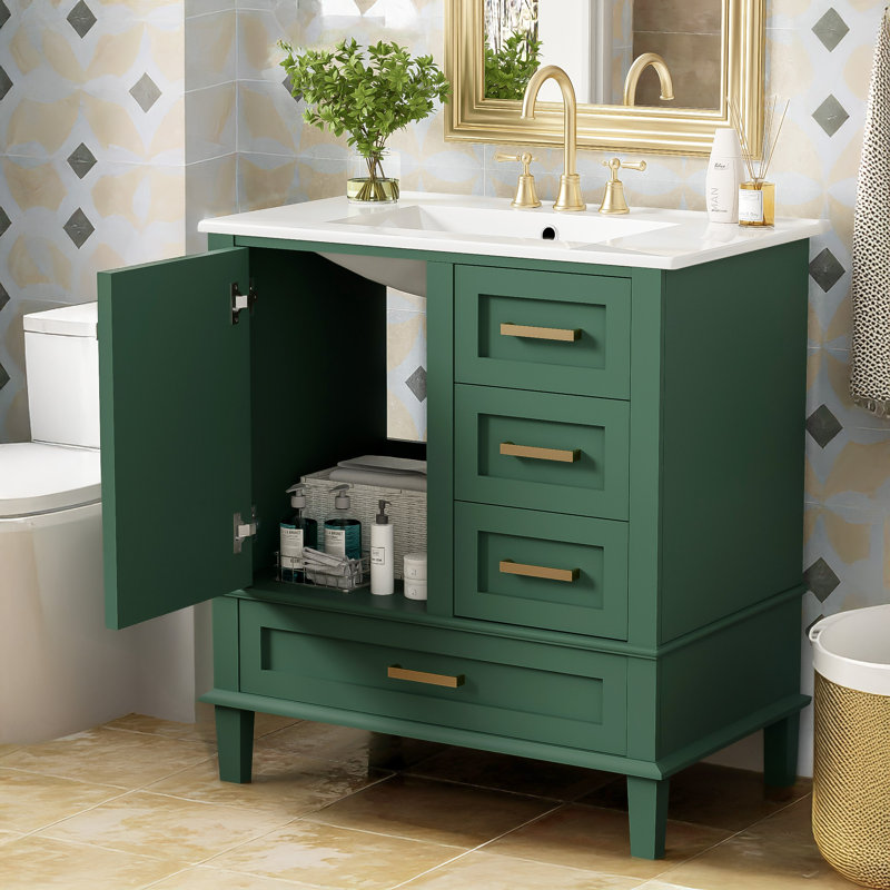 Ensemble de meuble-lavabo moderne 30 "avec lavabo, Vert