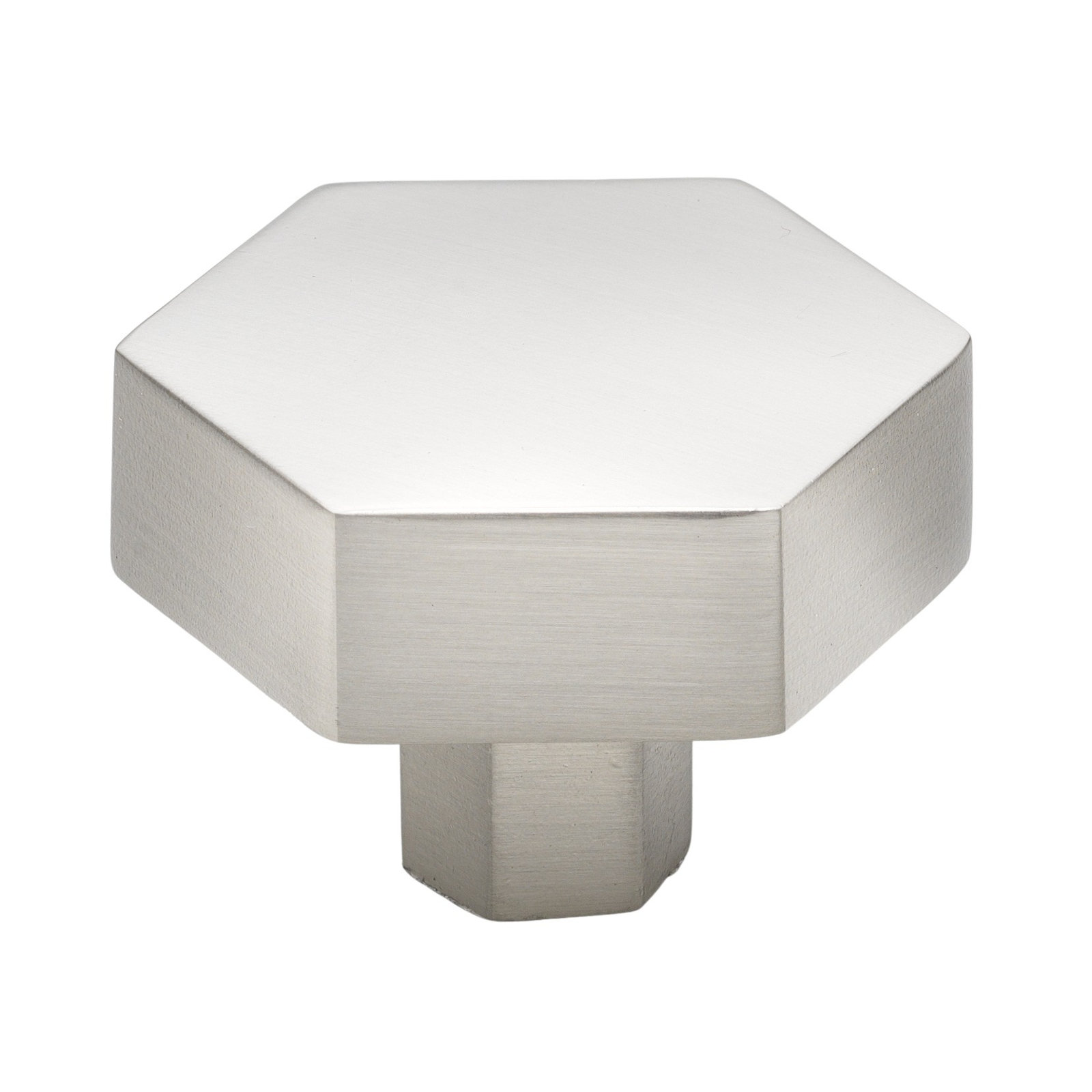 Metal Geometric Cabinet Knob, Satin Nickel