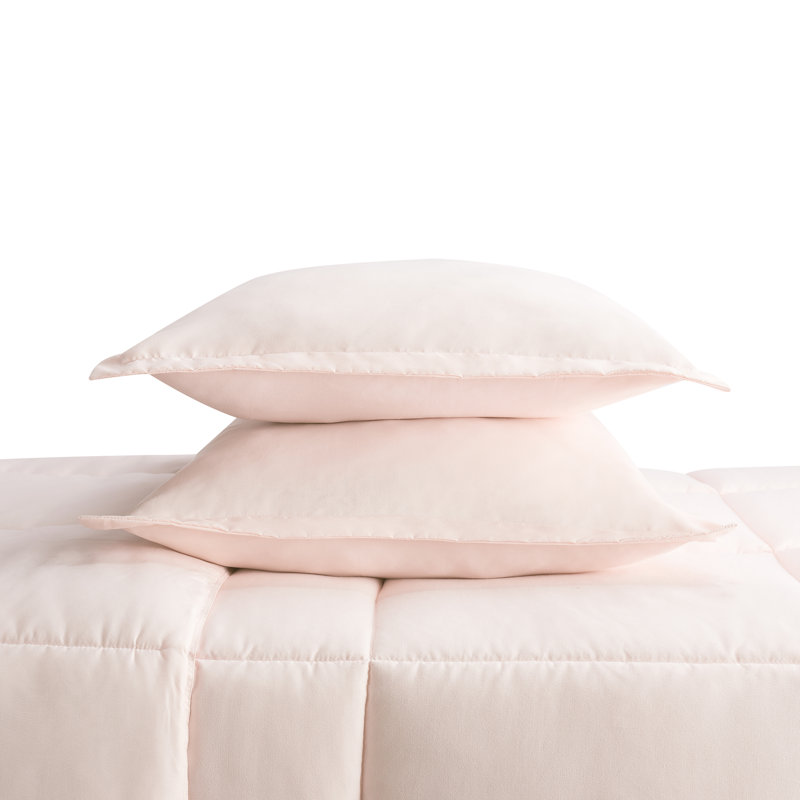 Blush Twin Microfiber Comforter and Sham Set