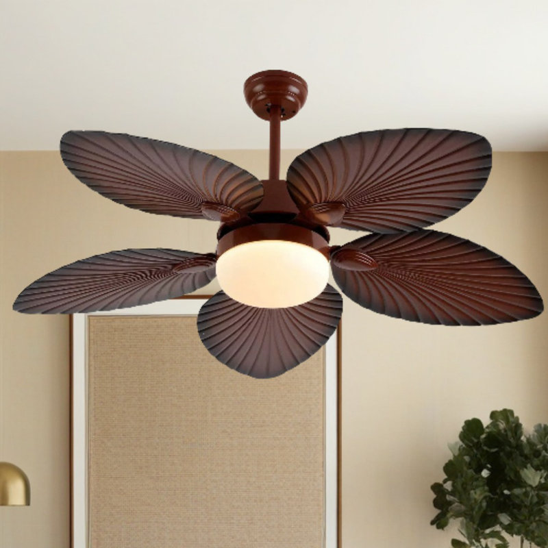 52 Inch American Style Led Tri Color Dimming Fan Light With Remote Control
