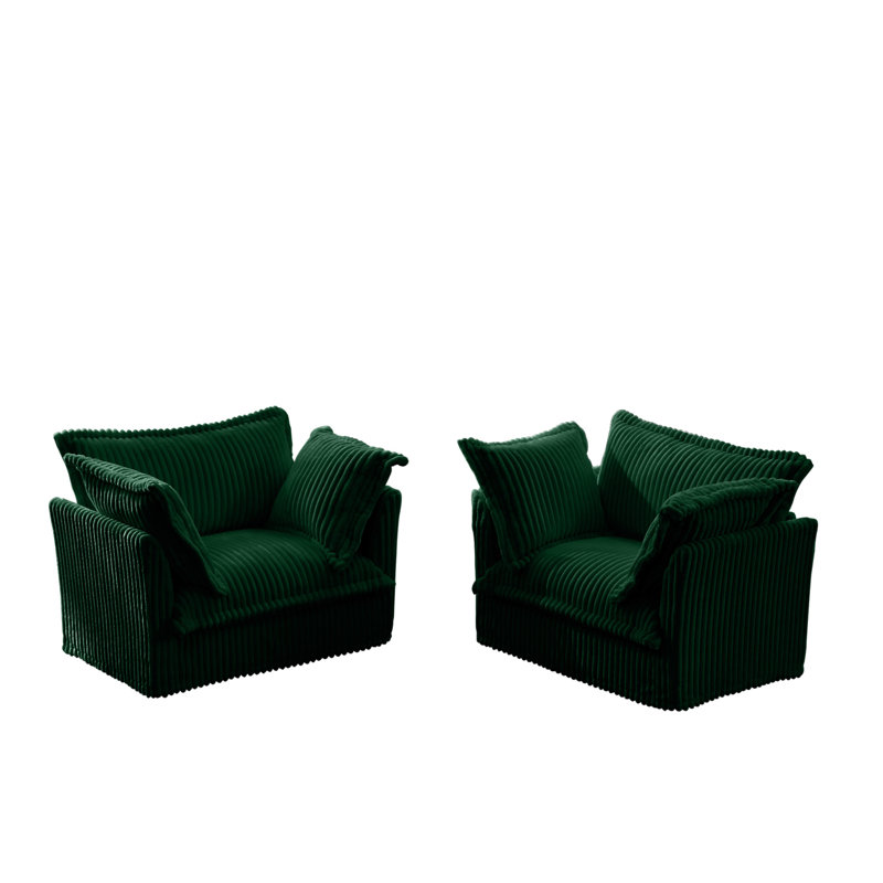 Nickolas Accent Chairs, Green Corduroy