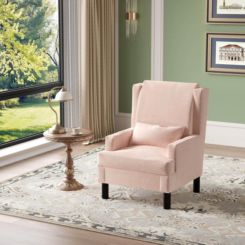 Fauteuil d'appoint à oreilles MidCentury, Pink
