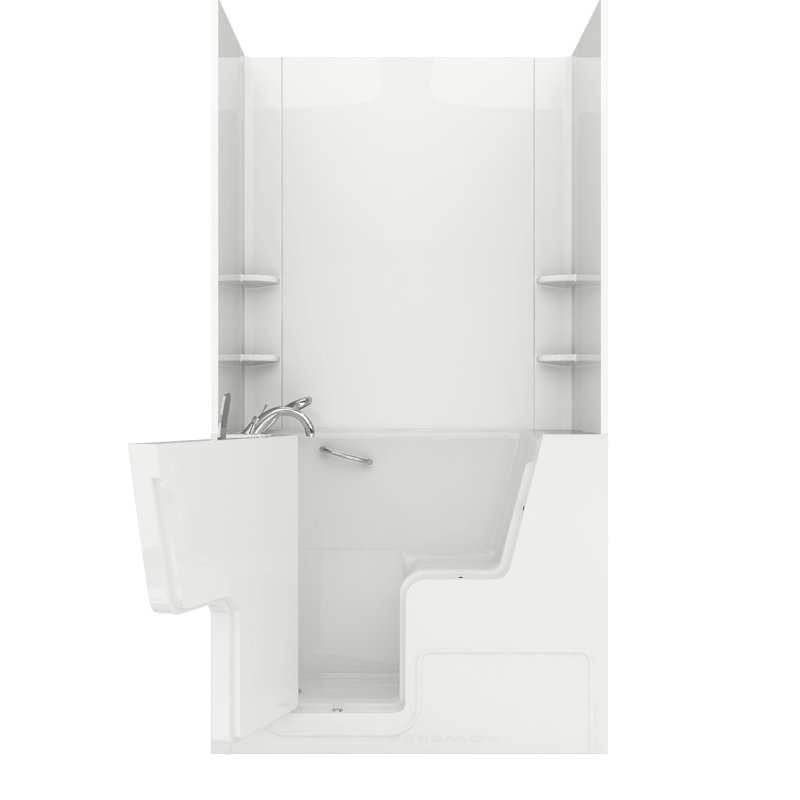 Mohave 53'' x 29'' Whirlpool Fiberglass Bathtub with Faucet, Left