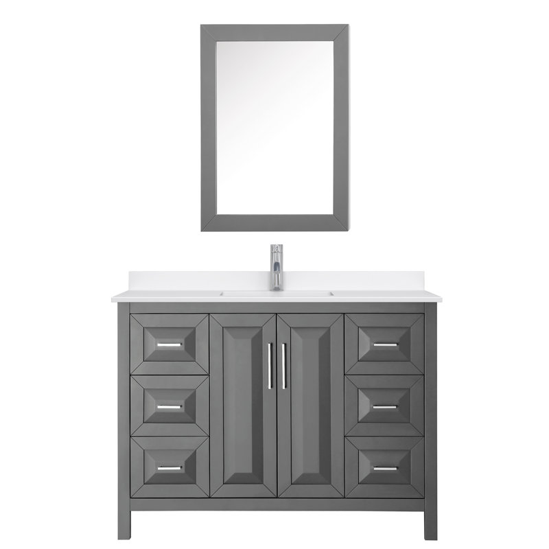 Daria 48'' W Vanity, Gray, Polished Chrome, Giotto Quartz