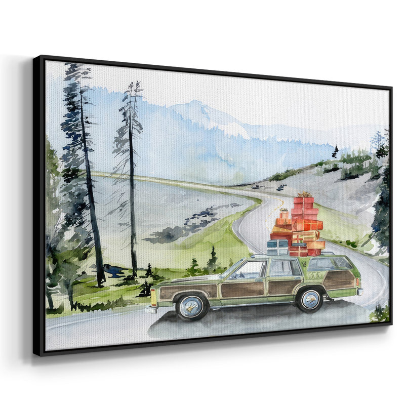 Holiday Holiday II, reproduction d'art sur toile, Cadre noir, H 17 po x l 25 po x P 1,5 po
