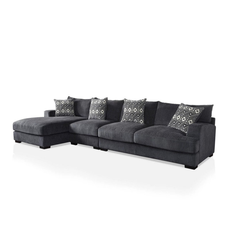 Frackville 148.25'' Wide Chenille Sofa & Chaise, Left Hand Facing
