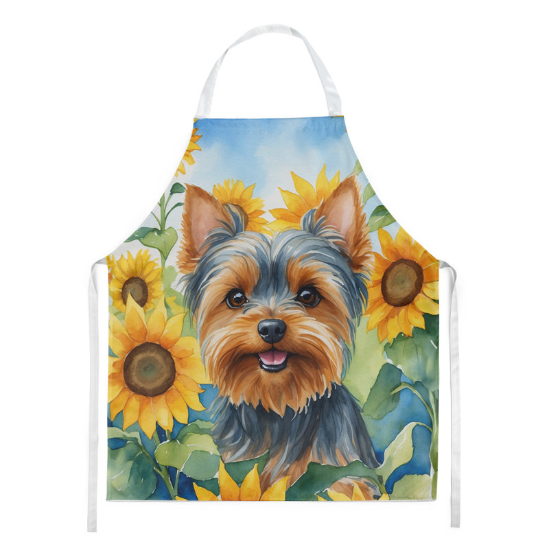 Yorkshire Terrier en tablier tournesols