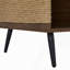Table d'appoint moderne en noyer 2 en 1 avec porte à ressorts et bac à litière pour chat Cat Sisal