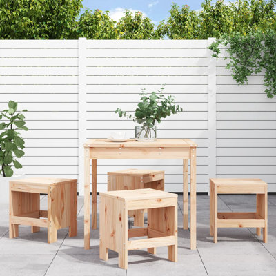 Arthemus 4 - Person Wood Patio Dining Set with Square Table