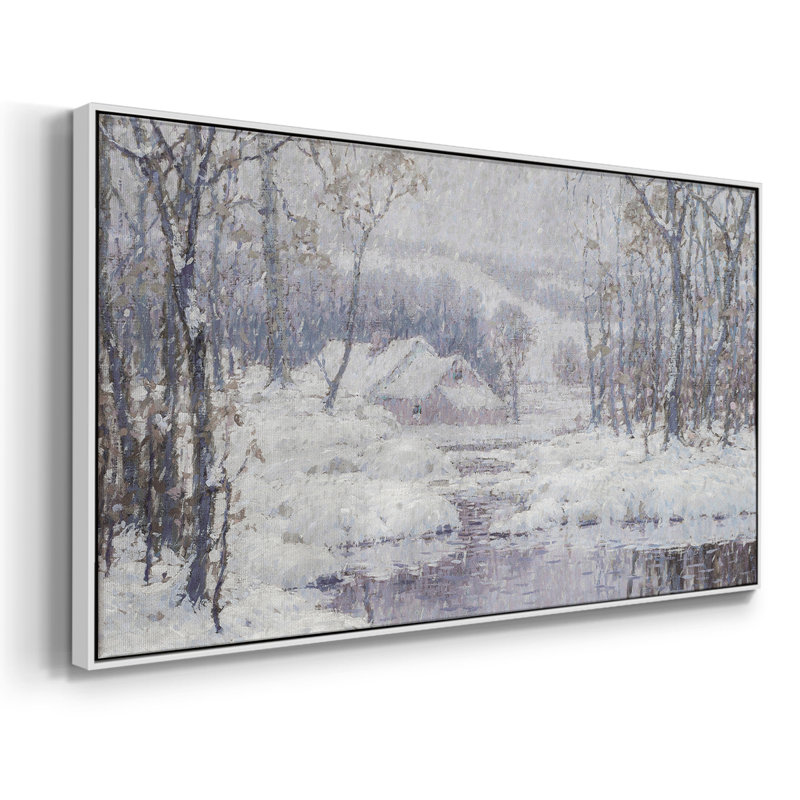 Série paysage - CMXLVII - Toile tendue avec châssis encadré - Prêt à être accroché, H 21 po x l 41 po, Blanc
