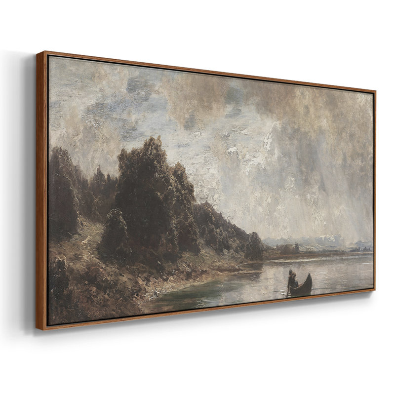 Paysage, série CCLX, toile tendue avec châssis, prête à être accrochée, H 21 po x l 41 po, Noyer
