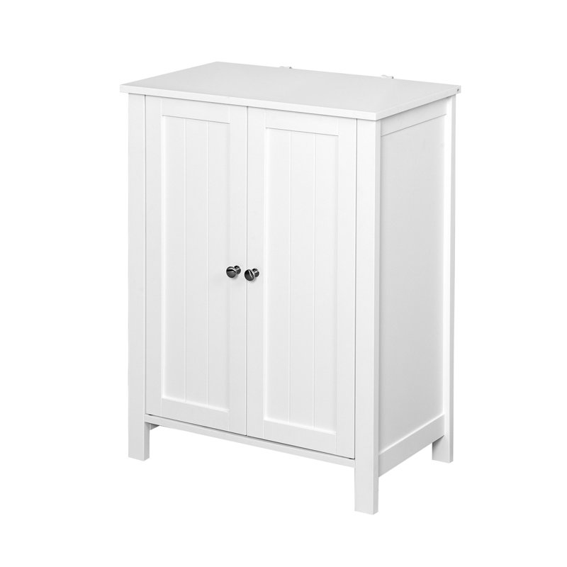 Armoire de rangement pour salle de bain, blanche avec portes doubles et tablette réglable - s'adapte bien à votre décor