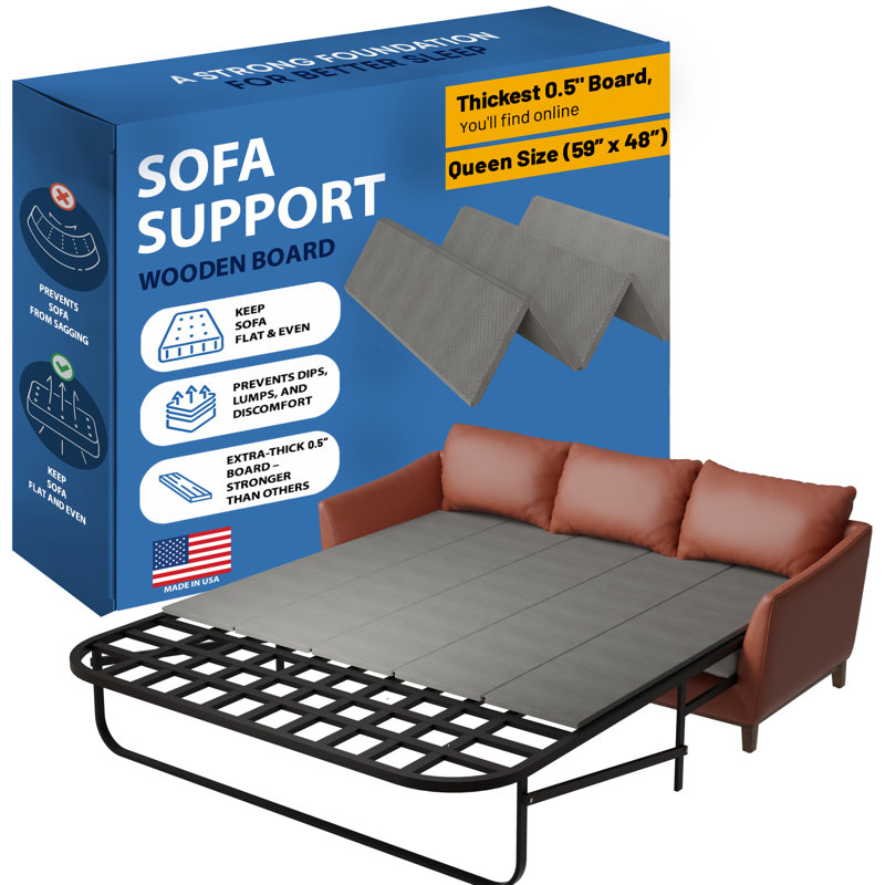 Heavy Duty Sleeper Sofa Support Board, 48" X 59" Wood Base To Fix Sagging Seats, Reinforced Under Cushion Panel For Sofas And Bed Support, Pull Out Couch Mattress Board, Easy Installation