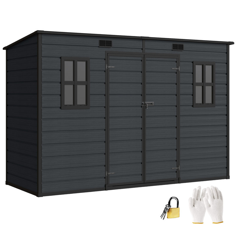 Garden Storage Shed, Dark Grey