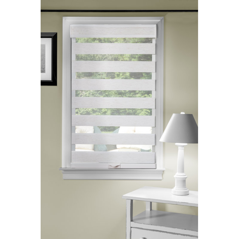 Store romain semi-transparent sans cordon à double couche, Lin, l 34 po x L 72 po