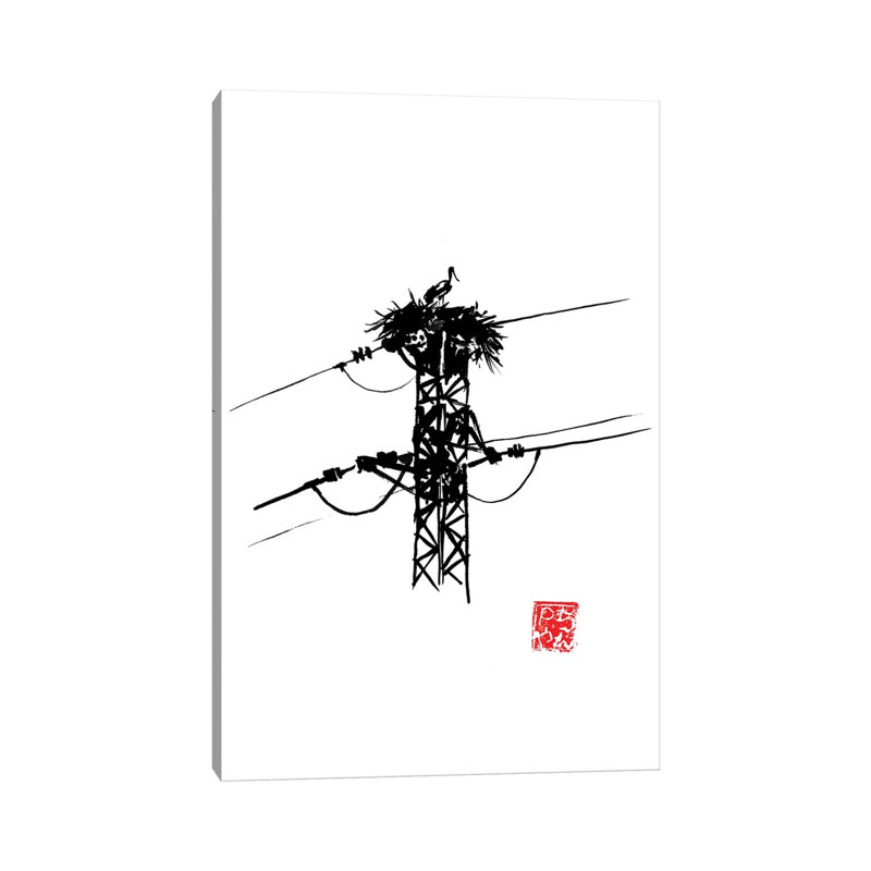 Stork Nest by Péchane - Painting on Canvas, 101.6 cm H x 66.04 cm W x 3.175 cm D, Wrapped Canvas