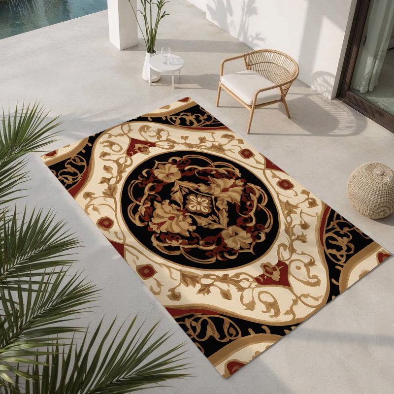 Tapis intérieur et extérieur Baroque Bloom, Rectangle 4pi x 6 pi