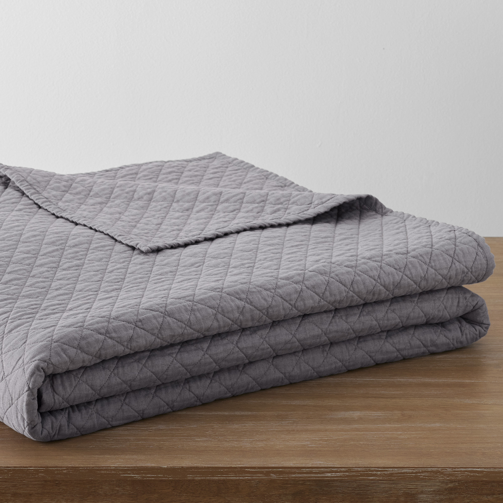 Jeffen Linen Blend Quilt, Charcoal, King/Cal King Quilt