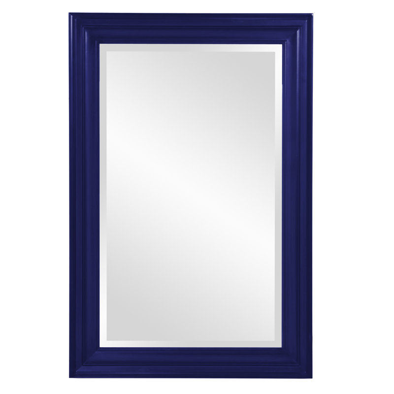 Cyrus Wood Rectangle Wall Mirror, Navy