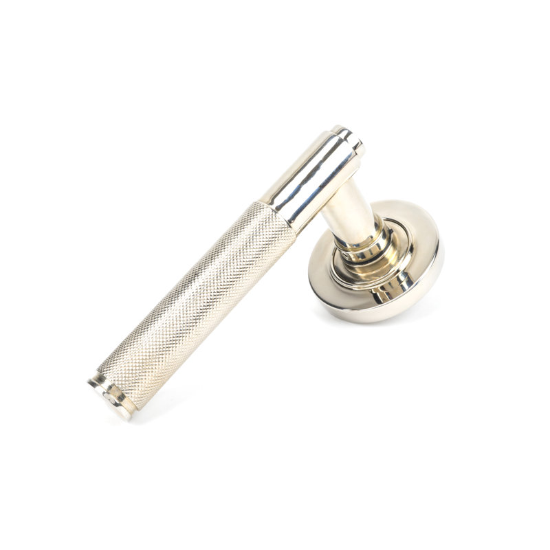Brompton Latch Right Hand Door Handle, Polished Nickel