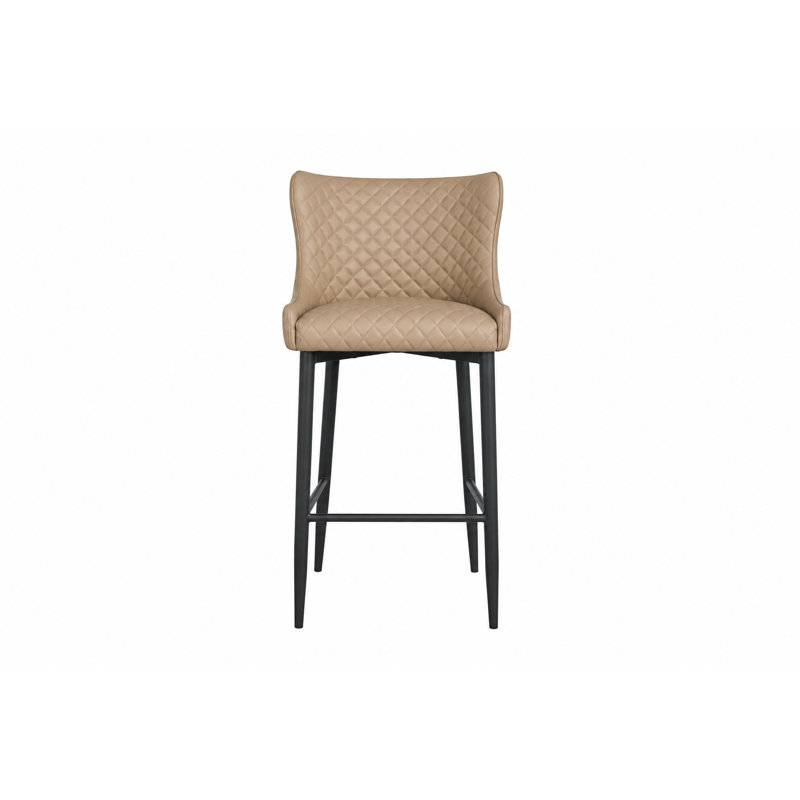 Klahn Quilted Counter Stool 26" Seat Height, Counter Stool (26” Seat Height), Light Gray