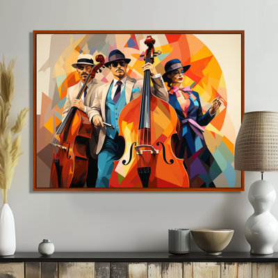 Jazz trio contrebasse et chanteur géométrique