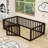 Wooden Floor Bed With Guardrails And Door-319040663