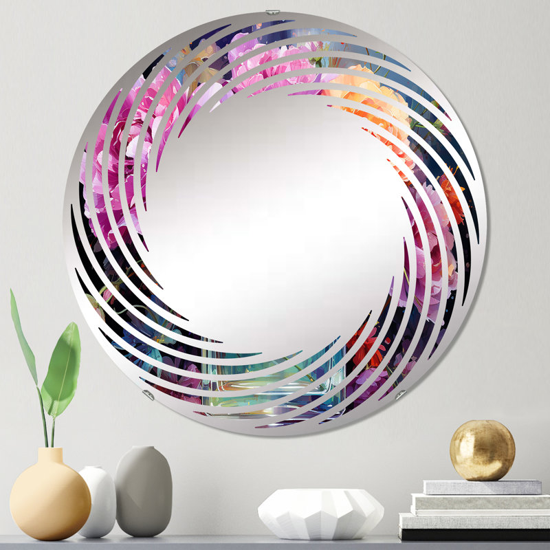 Perfume Vibrant Elegance V - Cercle de miroir mural en spirale, 23,6 po x 23,6 po