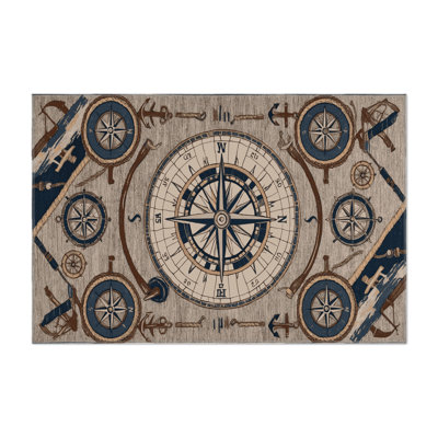 Transportation Gray Indoor and Outdoor Area Rug