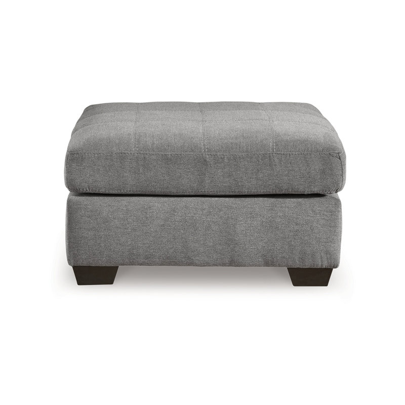 Repose-pieds surdimensionné Marlow, détails de coutures, polyester 36 pouces, Gris estompé
