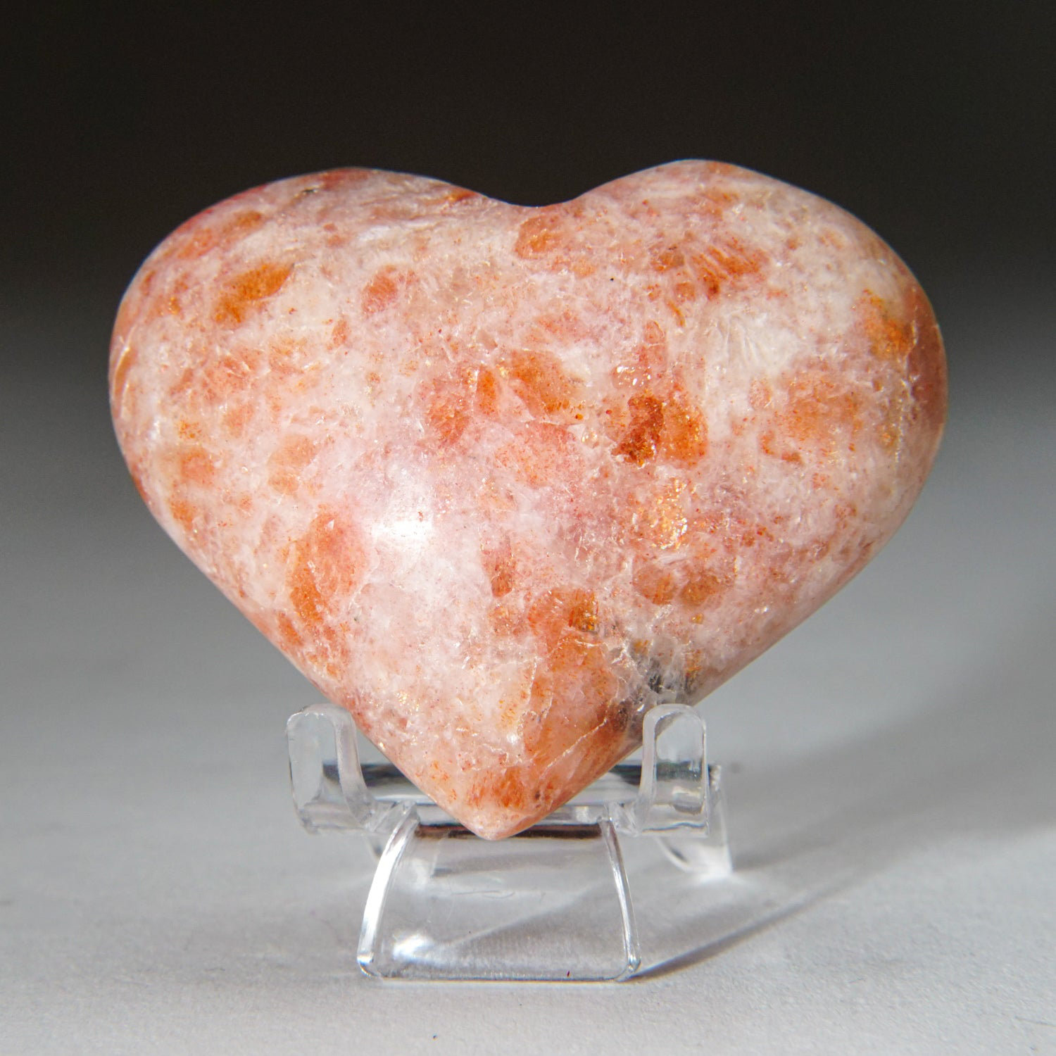 Astro Gallery of Gems Genuine Polished Sunstone Heart (100 Grams