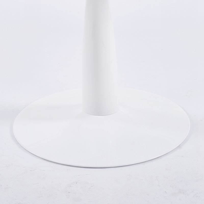 Table de salle à manger ronde avec pied central robuste, idéale pour les petits espaces, les appartements, les cafés, les bureaux et les salons.