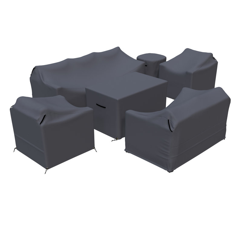 Lovall Premium All-Weather Wicker Outdoor Conversation Sets Group Seating Patio Furniture Covers
