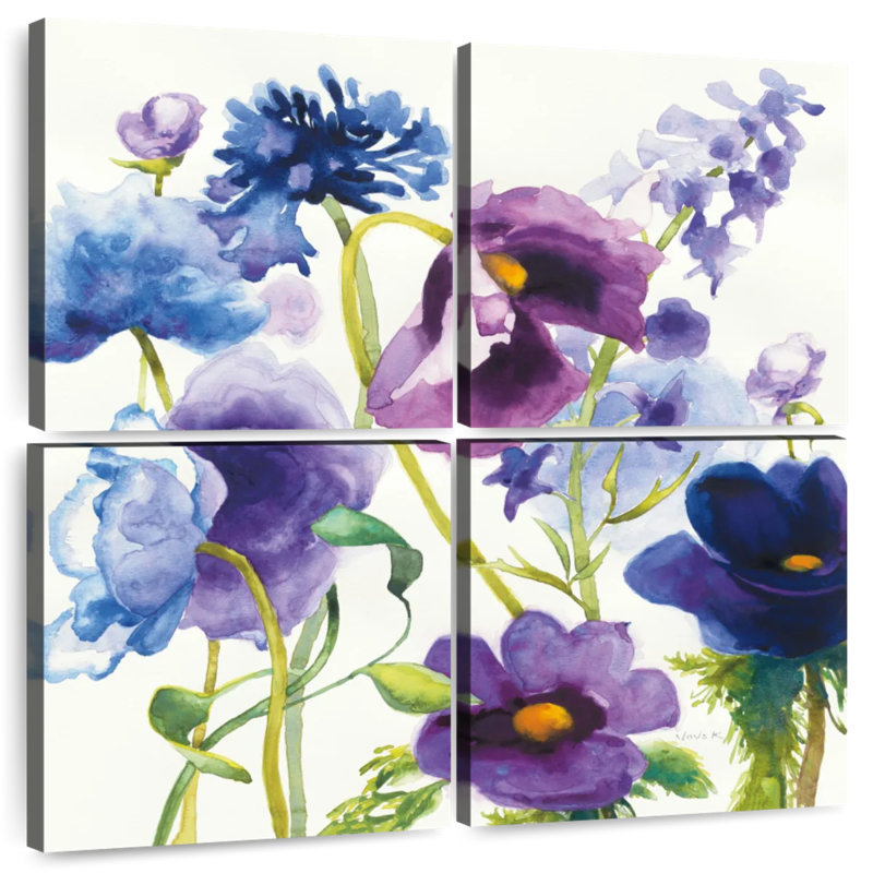 Harnek - jardin mixte bleu et mauve I, H 18 po x l 18 po