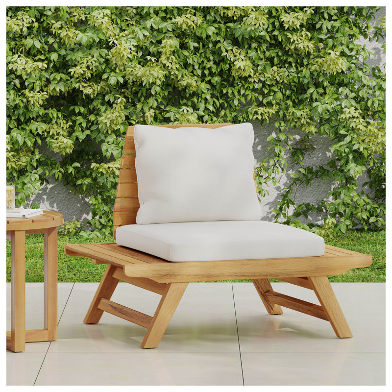Fauteuil club en bois d'acacia à lattes Sedona