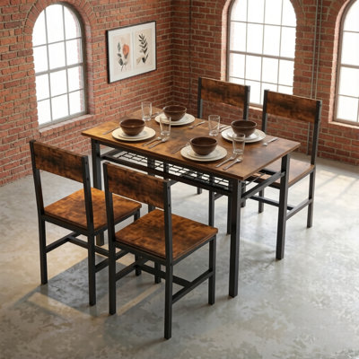 dining table and 4pcs dining chairs dining set