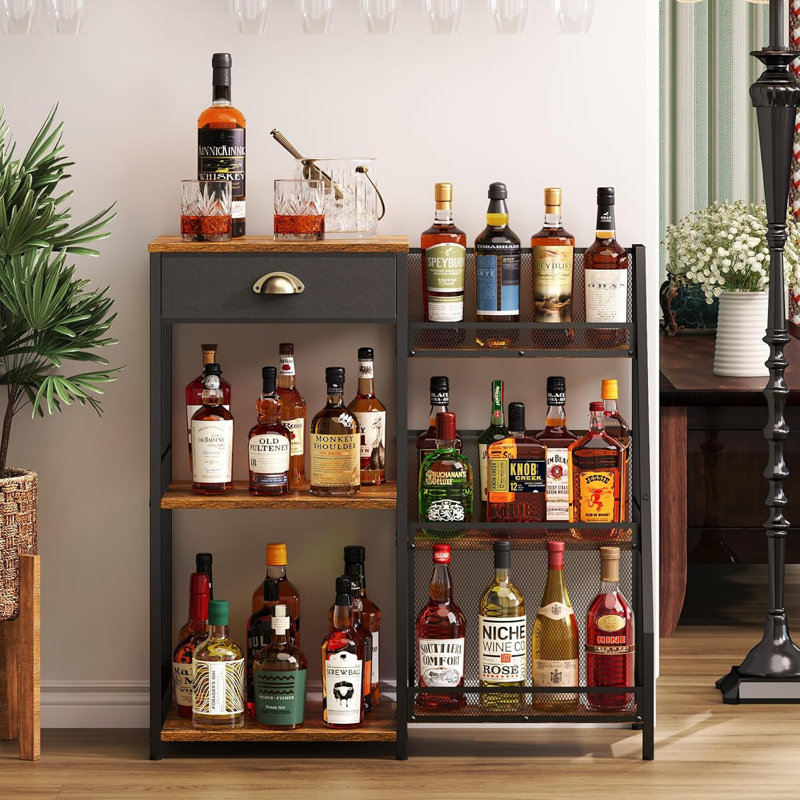 Support à vin à 3 niveaux pour plancher et étagère à vin avec marches pour le whisky