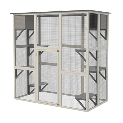 The Weatherproof Wooden Cat Patio Enclosure
