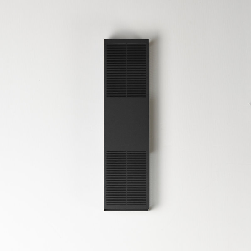 Grille-Fixation murale d'extérieur, H 24 po x l 6,25 po x P 3,25 po, Noir