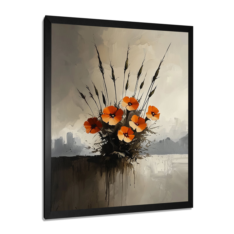 Kowalewski - Art mural sur toile à motif floral, H 32 po x l 24 po, Picture Framed, Noir