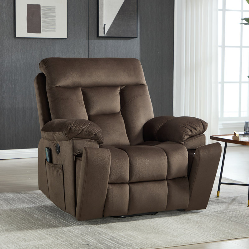 39.76" Wide Oversize Ultra Microfiber With Super Soft Padding Electric Lift Assist Reclining Chair With Massage Heating & Cup Holders & USB & Side Pocket