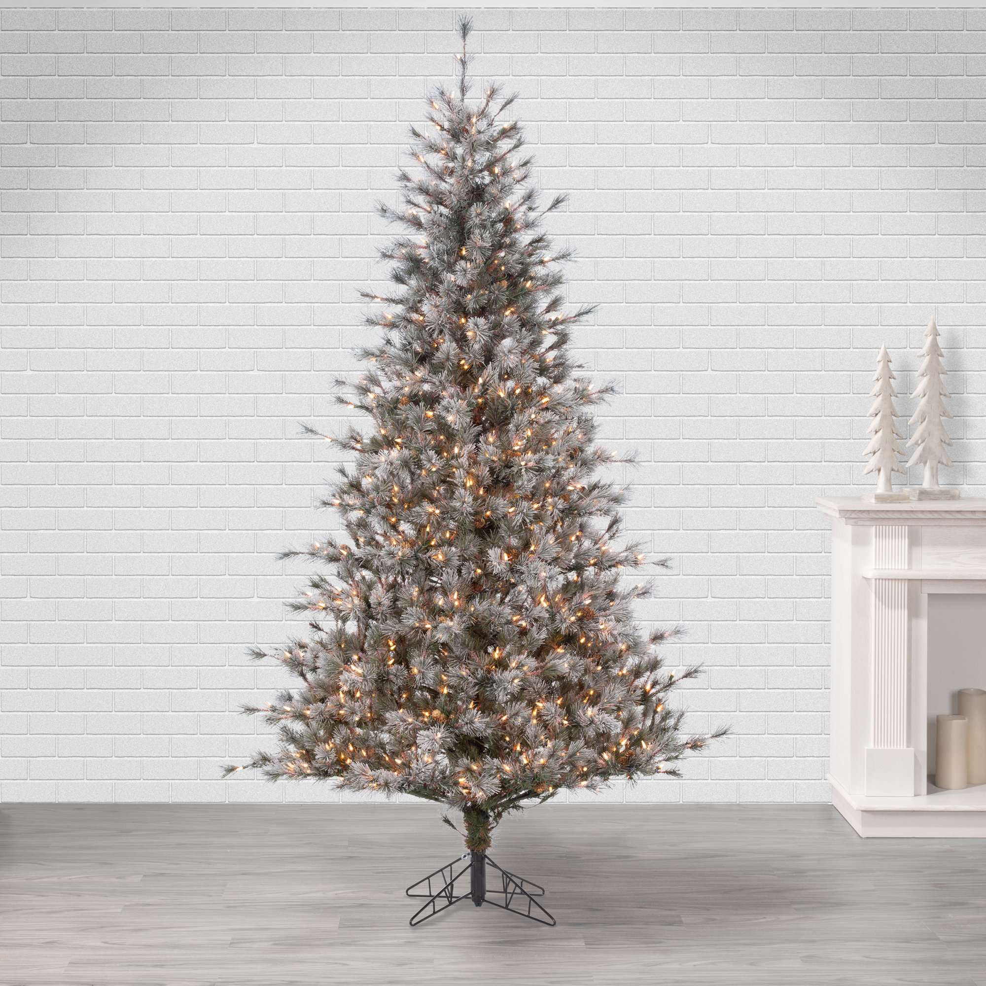 90' Lighted Artificial Pine Christmas Tree