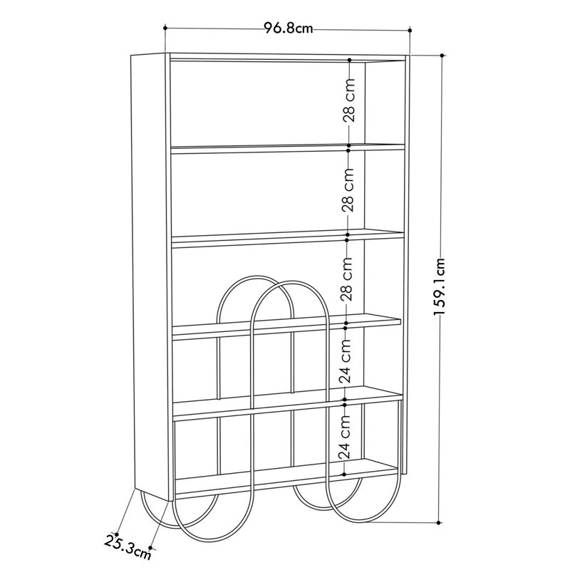 Norfolk Modern Bookcase Display Unit Tall 159.1cm, White