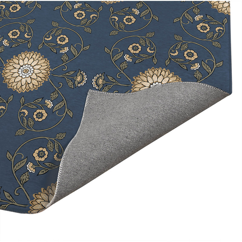 Tapis d'extérieur antidérapant Ezimea, Bleu, Rectangle 96 po x 120 po